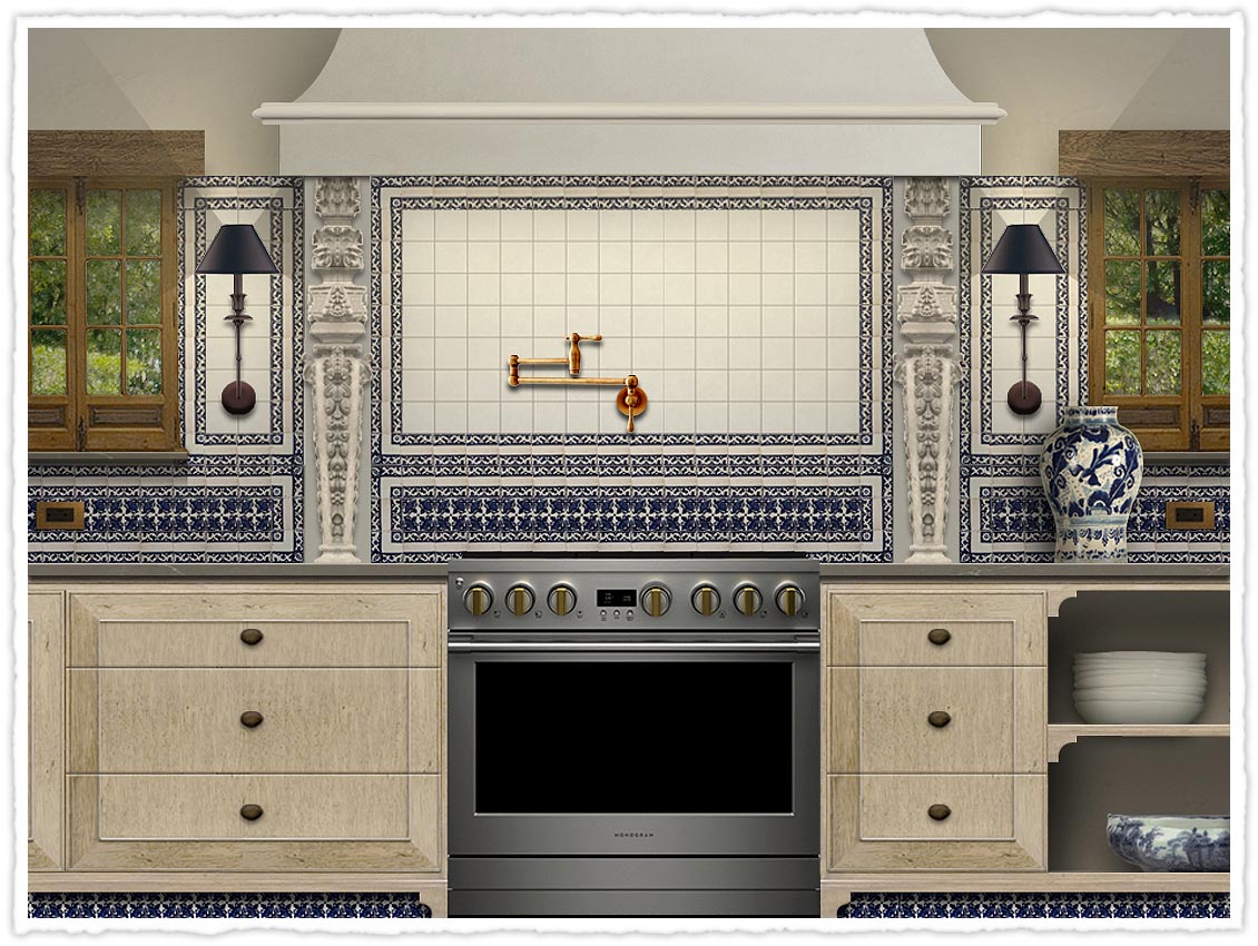 An interpretation of a mexican colonial kitchen updated to modern needs